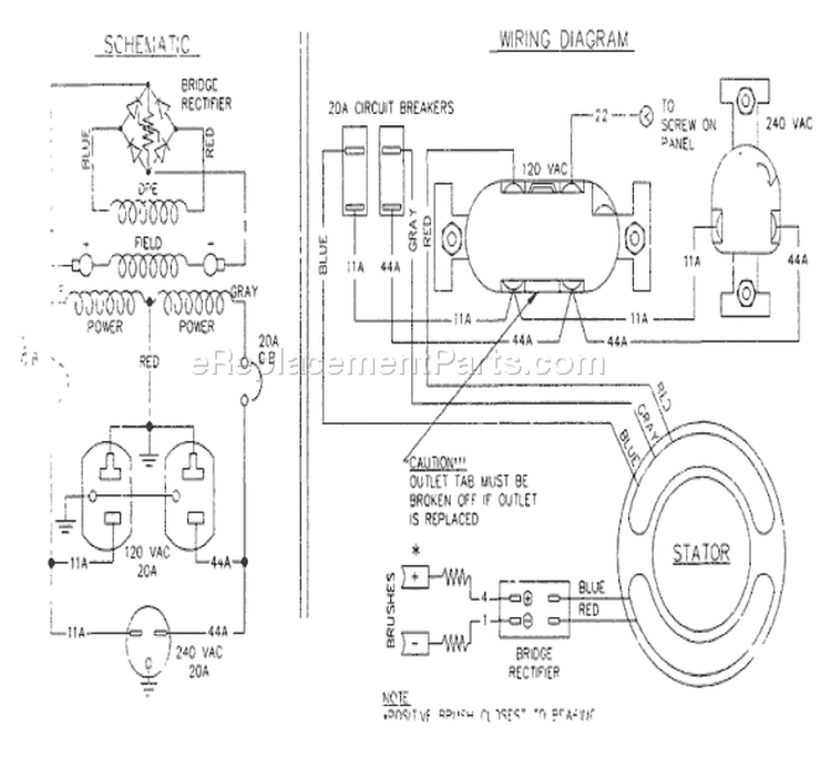 Page B Diagram and Parts List for 9321-0  Briggs and Stratton Generator